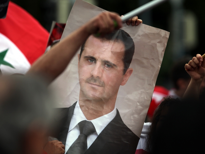 Bild von Baschar al-Assad auf einer Syrien-Demonstration, über dts Nachrichtenagentur
